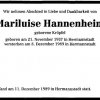 Kroepfel Mariluise 1937-1989 Todesanzeige